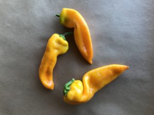 Corno de Toro yellow peppers